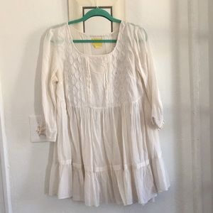 Anthropologie Ivory shift dress.Baby doll